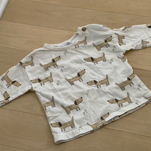 Zara Dog & Mushroom long sleeve, 3-6M